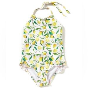 Snapper Rock Girls Pale Pink Lemon Swimsuit 5/6Y